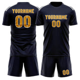 Custom Navy Yellow Soccer Set