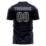 Custom Navy Dark Grey Soccer Jersey