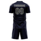 Custom Navy Dark Grey Soccer Set