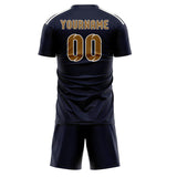 Custom Navy Khaki Soccer Set