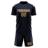 Custom Navy Khaki Soccer Set