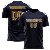 Custom Navy Khaki Soccer Jersey