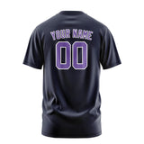 Custom Navy Light Purple T-Shirt
