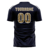 Custom Navy Light Khaki Soccer Jersey