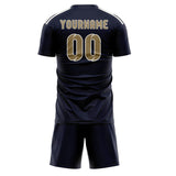 Custom Navy Light Khaki Soccer Set