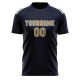 Custom Navy Light Khaki Soccer Jersey