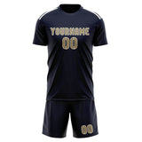Custom Navy Light Khaki Soccer Set