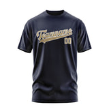 Custom Navy Light Khaki T-Shirt