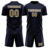 Custom Navy Light Khaki Soccer Set