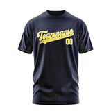 Custom Navy Light Yellow T-Shirt
