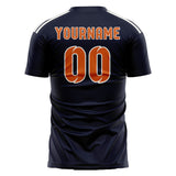Custom Navy Orange Soccer Jersey