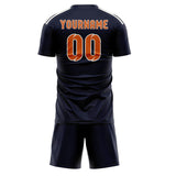 Custom Navy Orange Soccer Set