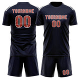 Custom Navy Copper Rose Soccer Set