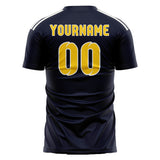 Custom Navy Gold Soccer Jersey