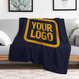 Custom Steel Blue Yellow Blanket