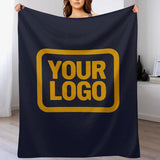 Custom Steel Blue Yellow Blanket