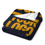 Custom Steel Blue Yellow Blanket