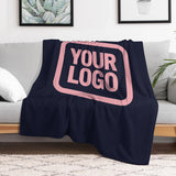 Custom Steel Blue Pink Blanket