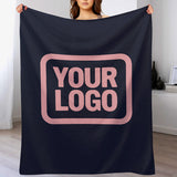 Custom Steel Blue Pink Blanket