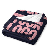 Custom Steel Blue Pink Blanket