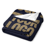 Custom Steel Blue Light Khaki Blanket