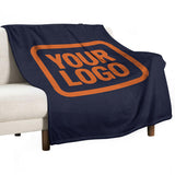 Custom Steel Blue Orange Blanket