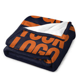 Custom Steel Blue Orange Blanket