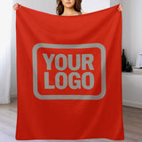 Custom Orange-Red Gray Blanket