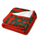 Custom Orange-Red Moss Green Blanket