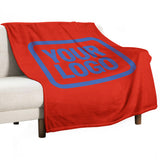Custom Orange-Red Sky Blue Blanket