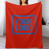 Custom Orange-Red Sky Blue Blanket