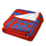 Custom Orange-Red Sky Blue Blanket