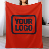 Custom Orange-Red Steel Blue Blanket