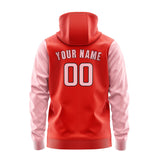 Custom Orange Red Light Pink Hoodie 1212212112B31721