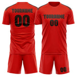 Custom Orange Red Brown Soccer Set