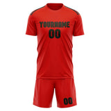 Custom Orange Red Olive Soccer Set
