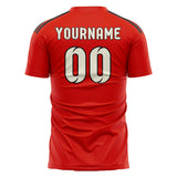 Custom Orange Red Cream Soccer Jersey