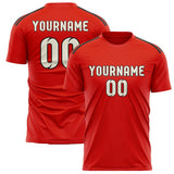 Custom Orange Red Cream Soccer Jersey