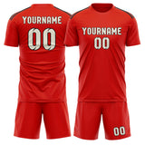 Custom Orange Red Cream Soccer Set