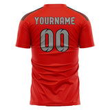 Custom Orange Red Gray Soccer Jersey