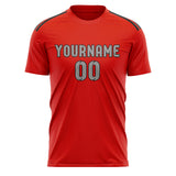 Custom Orange Red Gray Soccer Jersey