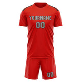Custom Orange Red Gray Soccer Set