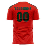 Custom Orange Red Green Soccer Jersey