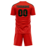 Custom Orange Red Dark Green Soccer Set