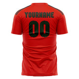 Custom Orange Red Dark Green Soccer Jersey