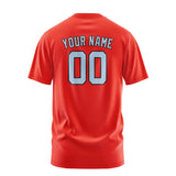 Custom Orange Red Light Blue T-Shirt