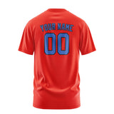 Custom Orange Red Sky Blue T-Shirt