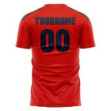 Custom Orange Red Blue Soccer Jersey