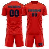 Custom Orange Red Blue Soccer Set