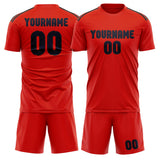 Custom Orange Red Navy Soccer Set